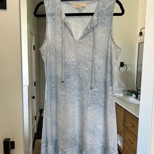 Michael Kors Light Blue Paisley Sleeveless Mini Dress